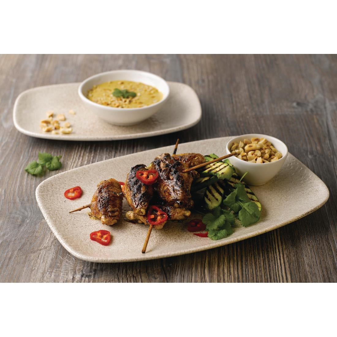Churchill Raku Oblong Chef Plates Agate Grey 157 x 237mm (12 Pack)