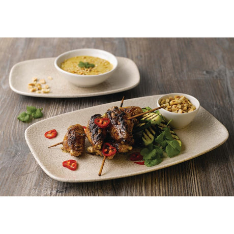 Churchill Raku Oblong Chef Plates Agate Grey 202 x 261mm (12 Pack)