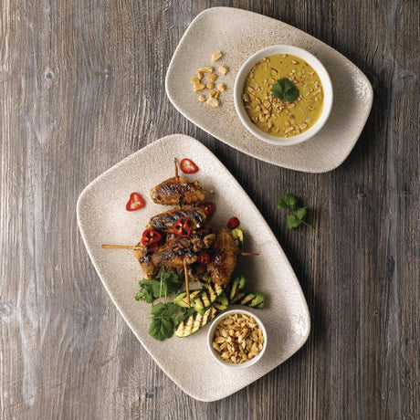 Churchill Raku Oblong Chef Plates Agate Grey 202 x 261mm (12 Pack)