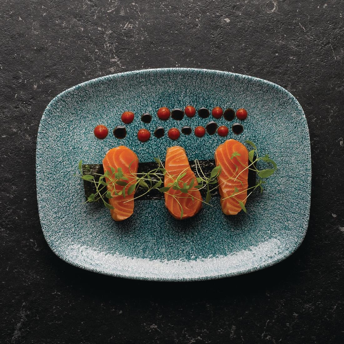 Churchill Raku Oblong Chef Plates Jade Green 157 x 237mm (12 Pack)