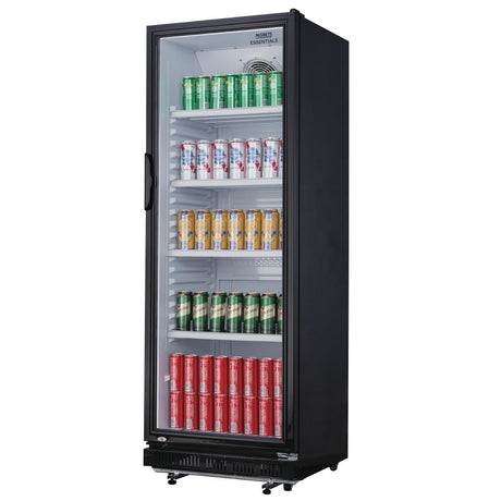 Nisbets Essentials Upright Display Cooler Black - 346Ltr