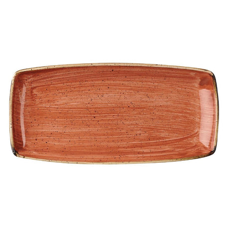 Churchill Stonecast Rectangular Plates Spiced Orange 295 x 150mm (12 Pack)