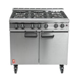 Falcon 6 Burner Dominator Plus Oven Range G3101 Natural Gas with Castors