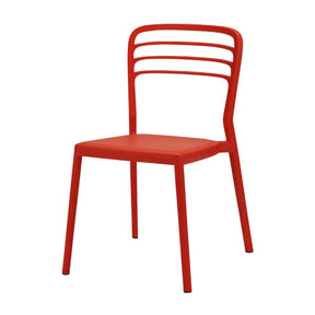 Newquay Ocean Plastic Outdoor Chairs Red (4 Pack)