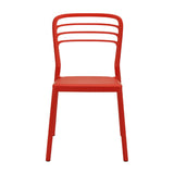 Newquay Ocean Plastic Outdoor Chairs Red (4 Pack)