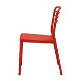 Newquay Ocean Plastic Outdoor Chairs Red (4 Pack)