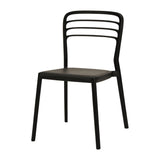 Newquay Ocean Plastic Outdoor Chairs Black (4 Pack)