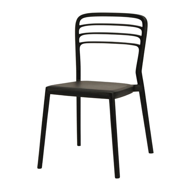 Newquay Ocean Plastic Outdoor Chairs Black (4 Pack)
