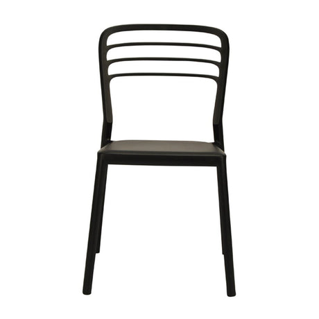 Newquay Ocean Plastic Outdoor Chairs Black (4 Pack)