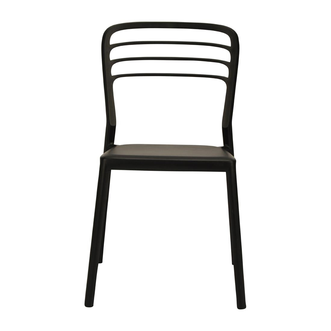 Newquay Ocean Plastic Outdoor Chairs Black (4 Pack)