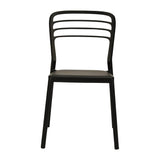 Newquay Ocean Plastic Outdoor Chairs Black (4 Pack)