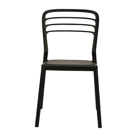 Newquay Ocean Plastic Outdoor Chairs Black (4 Pack)