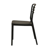 Newquay Ocean Plastic Outdoor Chairs Black (4 Pack)