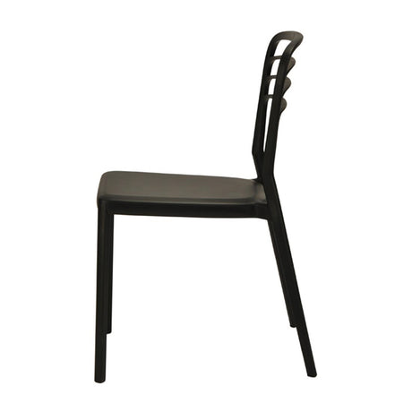 Newquay Ocean Plastic Outdoor Chairs Black (4 Pack)