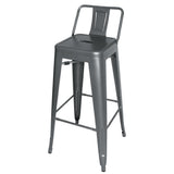 Bolero Bistro High Stools with Backrest Gun Metal (4 Pack)
