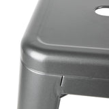 Bolero Bistro High Stools with Backrest Gun Metal (4 Pack)