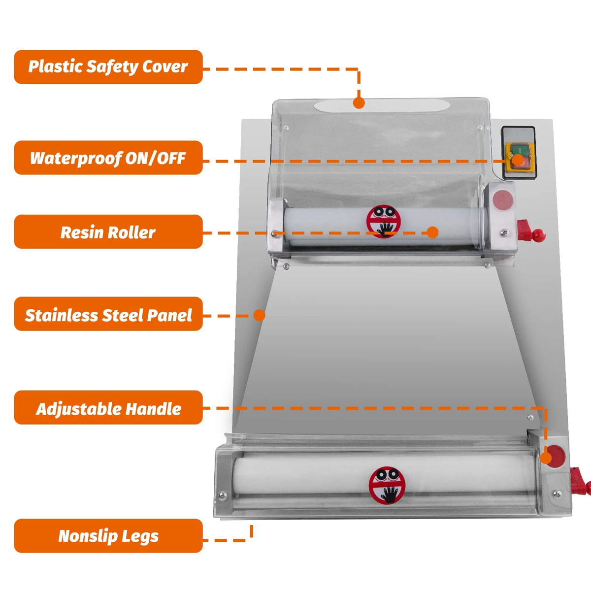 Commercial 16" Pizza Dough Roller Twin rollers