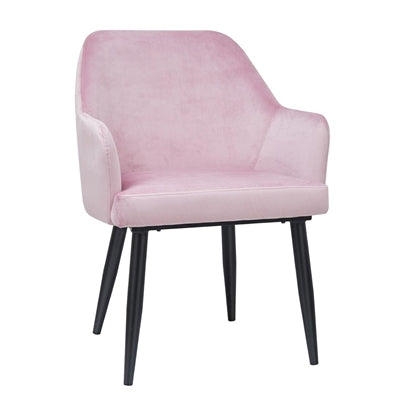 Bolero Lia Velvet Effect Chairs Dusty Pink (2 Pack)
