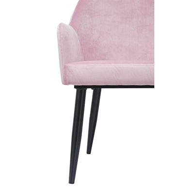 Bolero Lia Velvet Effect Chairs Dusty Pink (2 Pack)
