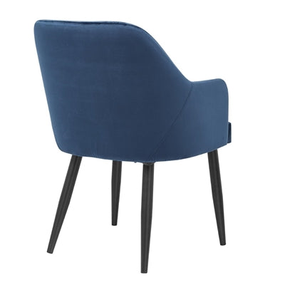 Bolero Lia Velvet Effect Chairs Dark Navy (2 Pack)