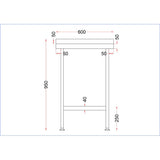 Vogue Stainless Steel Wall Table with Upstand 600x600mm