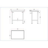 Vogue Stainless Steel Wall Table with Upstand 900x600mm