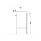 Vogue Stainless Steel Wall Table with Upstand 900x600mm