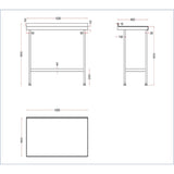 Vogue Stainless Steel Wall Table with Upstand 1200x600mm