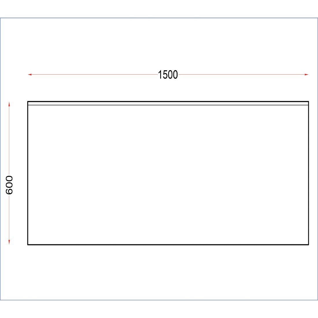 Vogue Stainless Steel Wall Table with Upstand 1500x600mm