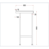 Vogue Stainless Steel Wall Table with Upstand 1500x600mm