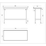Vogue Stainless Steel Wall Table with Upstand 1800x600mm