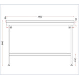 Vogue Stainless Steel Wall Table with Upstand 1800x600mm