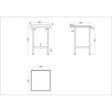 Vogue Stainless Steel Wall Table with Upstand 600x650mm