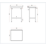 Vogue Stainless Steel Wall Table with Upstand 900x900mm