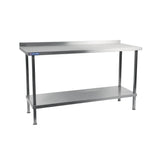Vogue Stainless Steel Wall Table with Upstand 1500x650mm