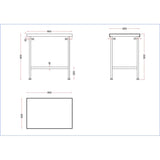 Vogue Stainless Steel Centre Table 900x600mm
