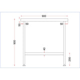 Vogue Stainless Steel Centre Table 900x600mm