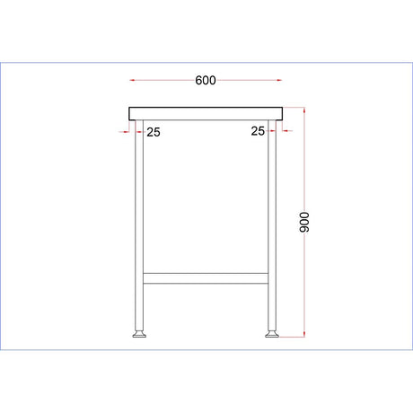 Vogue Stainless Steel Centre Table 900x600mm