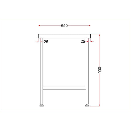 Vogue Stainless Steel Centre Table 1200x650mm