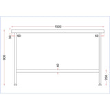 Vogue Stainless Steel Centre Table 1500x650mm