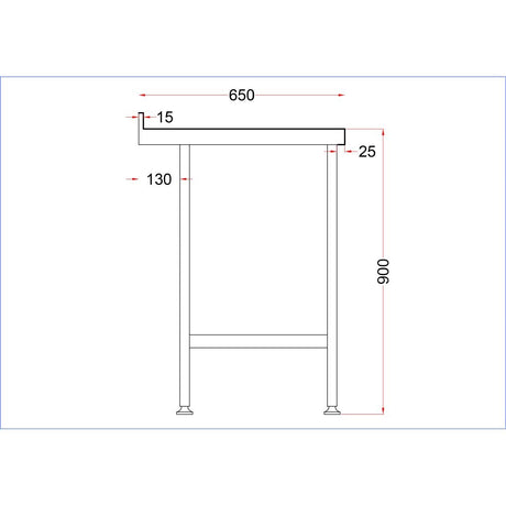 Vogue Stainless Steel Centre Table 1800x650mm