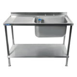Vogue Fully Assembled Stainless Steel Sink Left Hand Drainer 1000mm