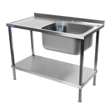 Vogue Fully Assembled Stainless Steel Sink Left Hand Drainer 1000mm