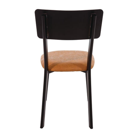Bolero Metal & PU Side Chairs Vintage Camel (4 Pack)