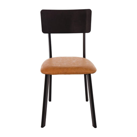 Bolero Metal & PU Side Chairs Vintage Camel (4 Pack)