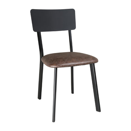 Bolero Metal & PU Side Chairs Vintage Mocha (4 Pack)