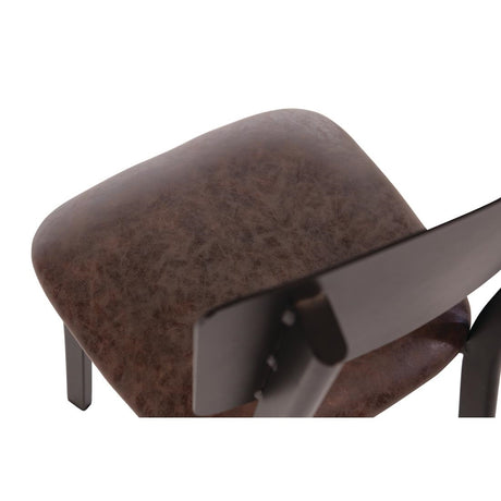 Bolero Metal & PU Side Chairs Vintage Mocha (4 Pack)