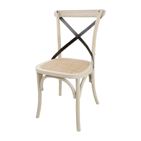 Bolero Bentwood Chairs with Metal Cross Backrest Earthwash (2 Pack)