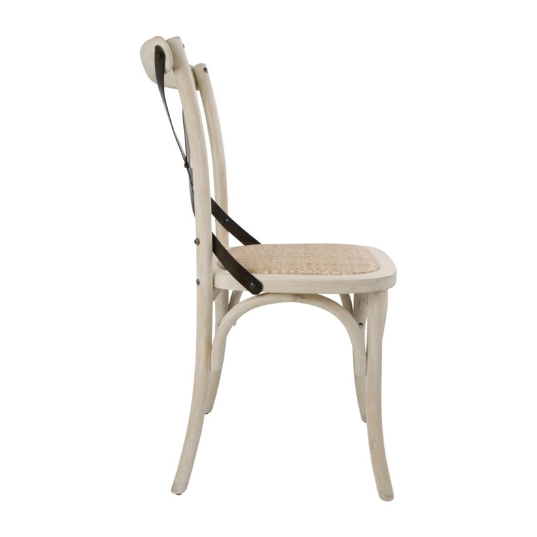 Bolero Bentwood Chairs with Metal Cross Backrest Earthwash (2 Pack)