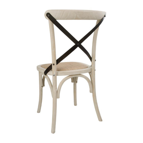 Bolero Bentwood Chairs with Metal Cross Backrest Earthwash (2 Pack)